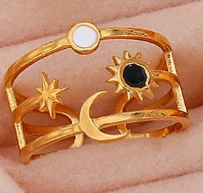 Stellar Sun & Moon Adjustable Ring