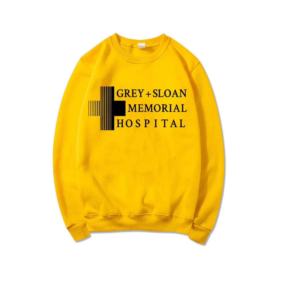 Grey + Sloan Memorial Hospital Unisex Sweatshirts TV Show Hoodies Streetwear Women Top Casual Pullovers Hoodie