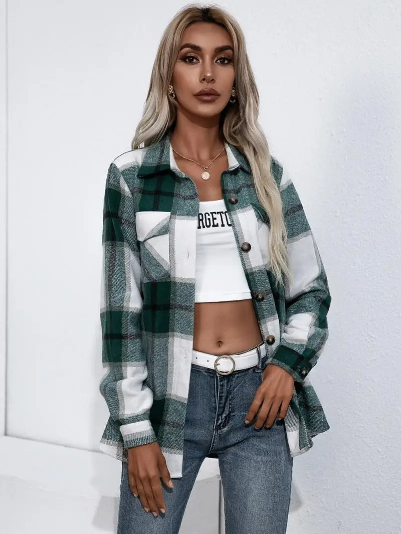 Modern Chic Plaid Coat for Women