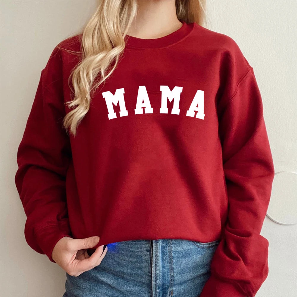 Mama Sweatshirt Mom Hoodie Mother's Day Pullovers Mom Birthday Gift Pregnancy Announcement Sweatshirts Casual Tops Hoodies