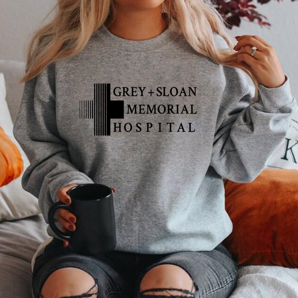 Grey + Sloan Memorial Hospital Unisex Sweatshirts TV Show Hoodies Streetwear Women Top Casual Pullovers Hoodie