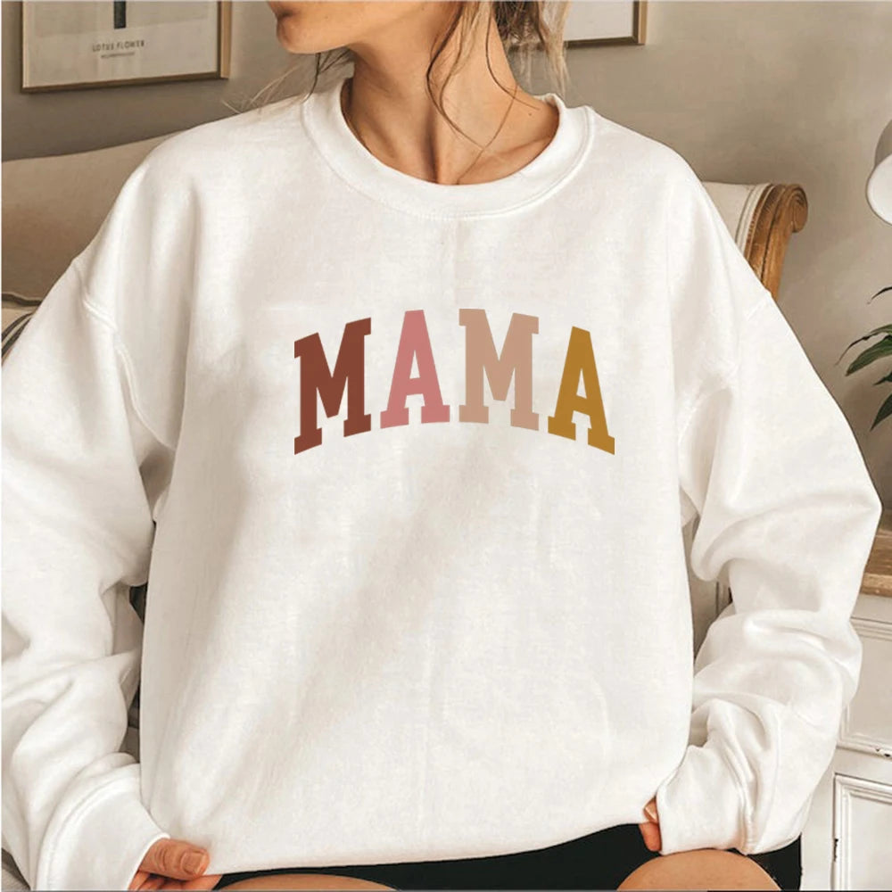 Mama Sweatshirt Mama Gift Grandma Sweatshirts Gift for Mother Mom Hoodie Mama Crewneck Pullovers New Mom Clothes