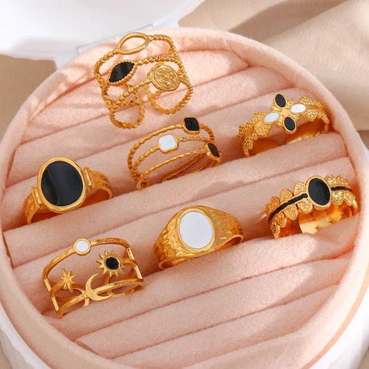 Radiant Sun, Moon and Stars, Divine Designs: Celestial Ring Set