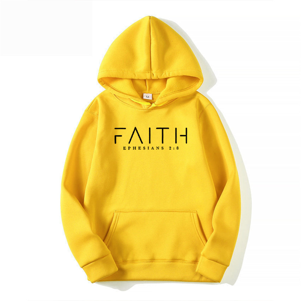 Faith Hoodie Ephesians Hooded Bible Verse Sweatshirt Christian Clothing Christian Women Pullover Unisex Trendy Hoodie