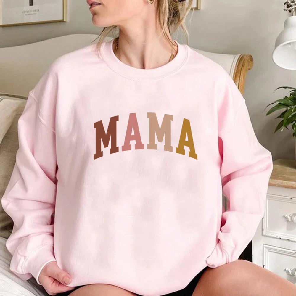 Mama Sweatshirt Mama Gift Grandma Sweatshirts Gift for Mother Mom Hoodie Mama Crewneck Pullovers New Mom Clothes