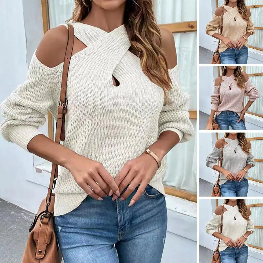 Cross Halter Chic Knit Sweater