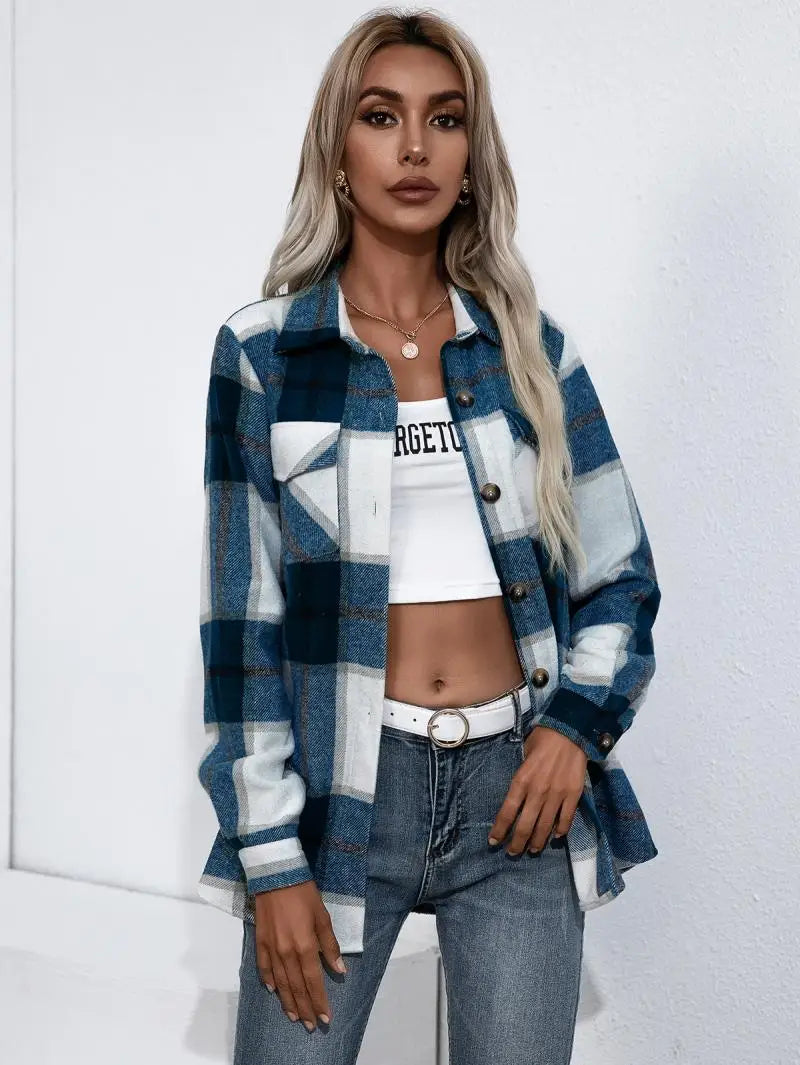 Modern Chic Plaid Coat for Women