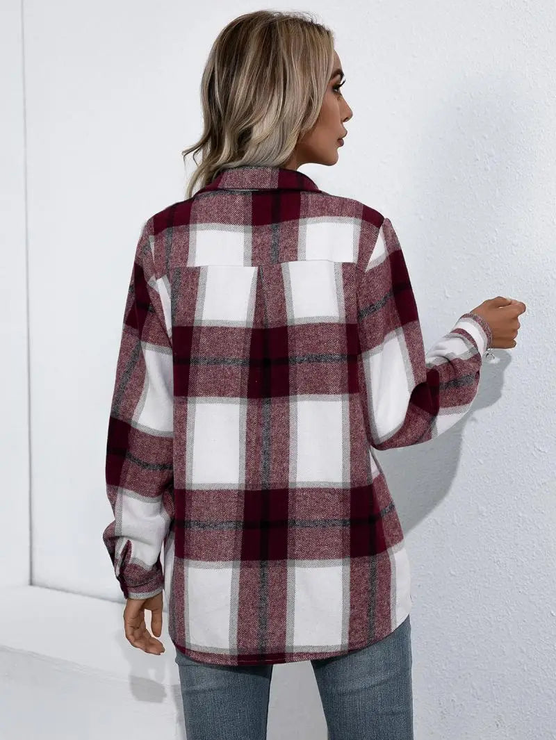 Modern Chic Plaid Coat for Women