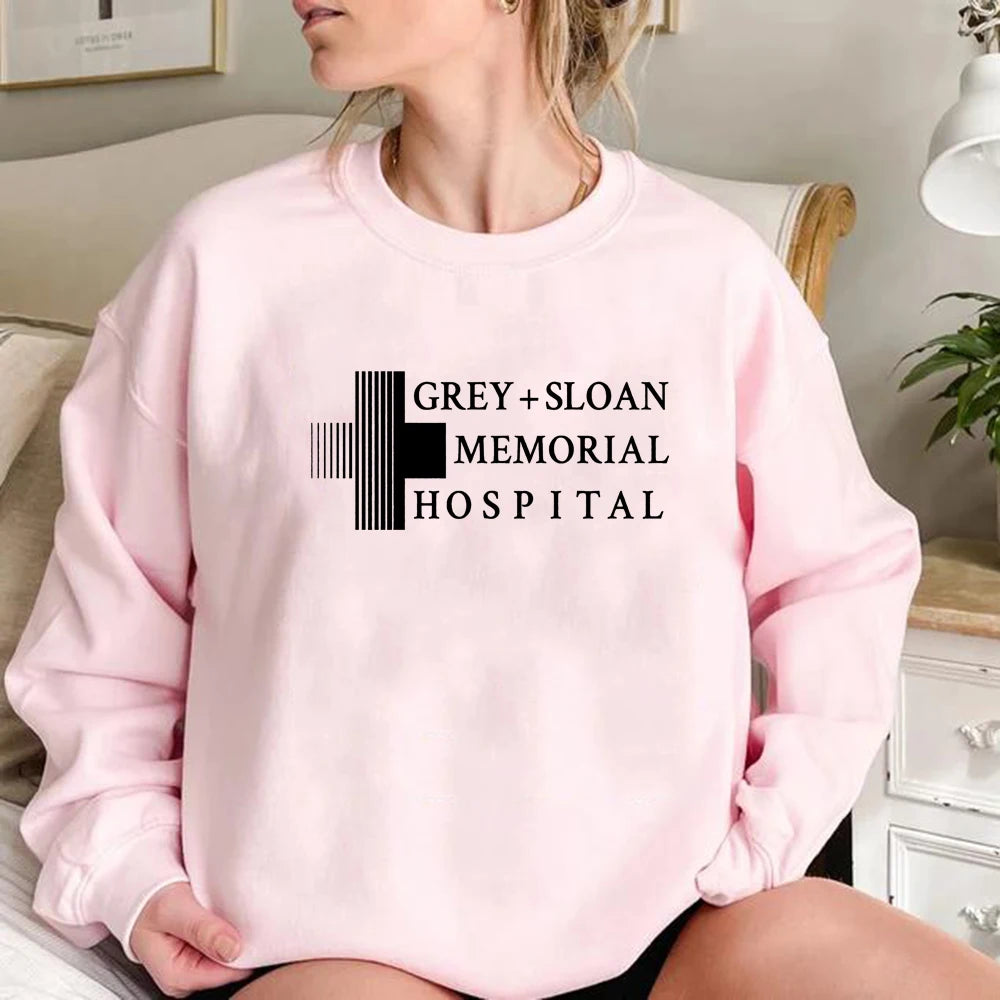 Grey + Sloan Memorial Hospital Unisex Sweatshirts TV Show Hoodies Streetwear Women Top Casual Pullovers Hoodie