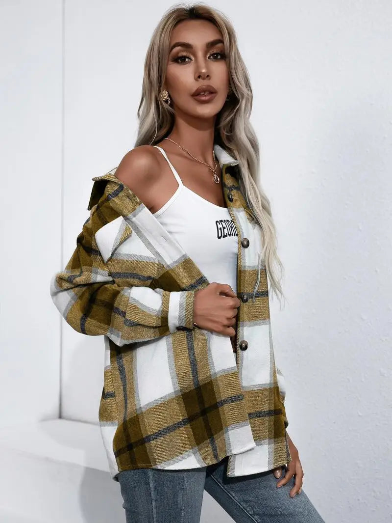 Modern Chic Plaid Coat for Women