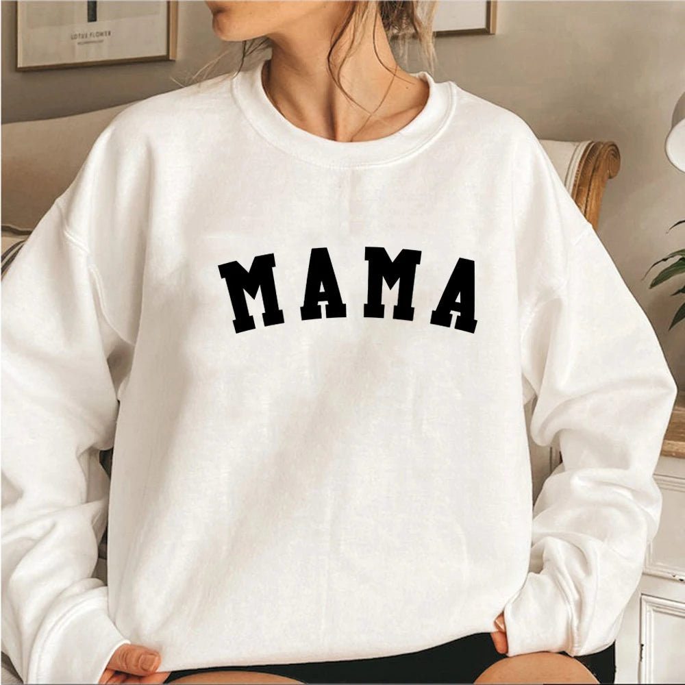 Mama Sweatshirt Mom Hoodie Mother's Day Pullovers Mom Birthday Gift Pregnancy Announcement Sweatshirts Casual Tops Hoodies