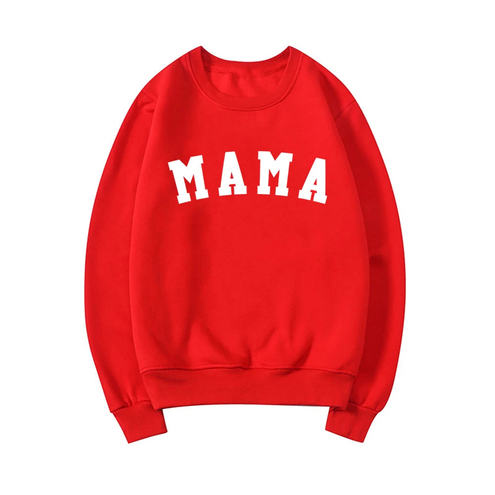 Mama Sweatshirt Mom Hoodie Mother's Day Pullovers Mom Birthday Gift Pregnancy Announcement Sweatshirts Casual Tops Hoodies