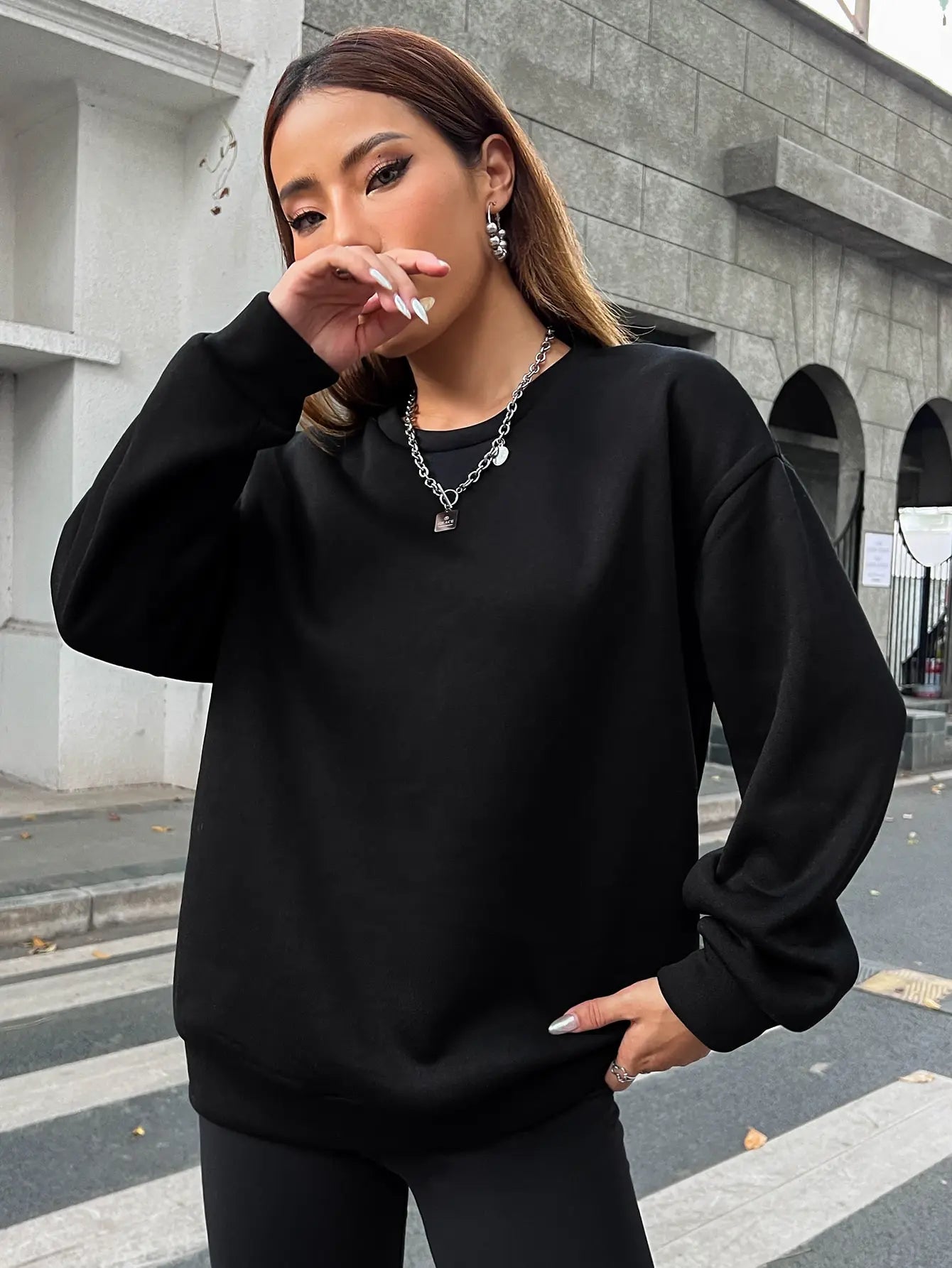 Everything Will Be Okay Letter Printed Pullover Loose Warm Crewneck Hoodies Casual Female Clothing Fashion Womens Sweatshirt