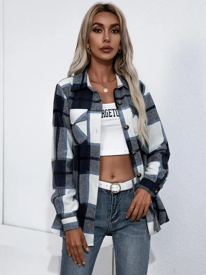 Modern Chic Plaid Coat for Women