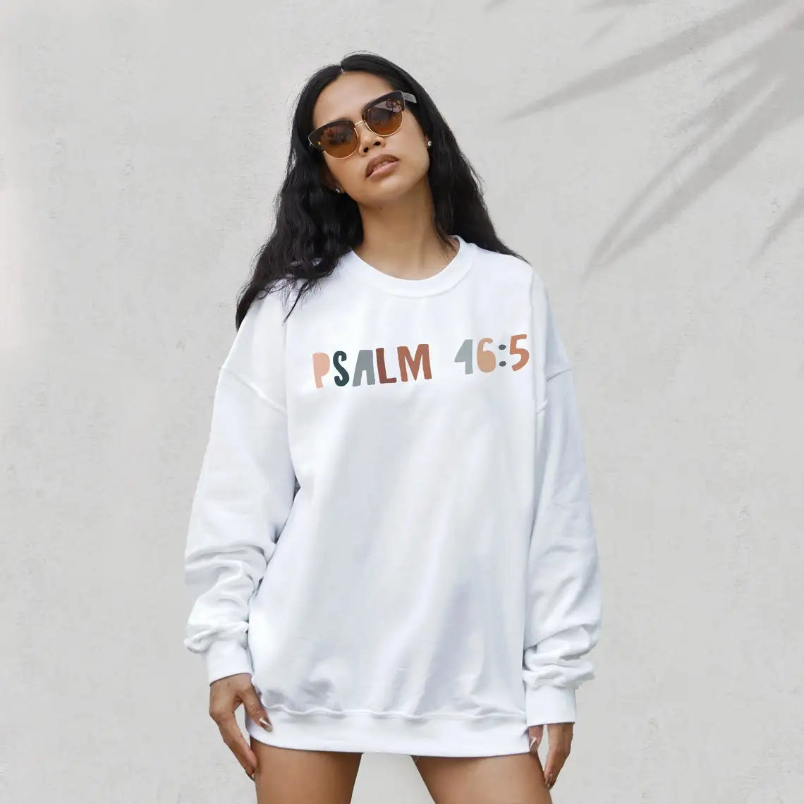 God is within her she will not fall Sweatshirt vintage women long sleeve jumper Christian bible pullovers