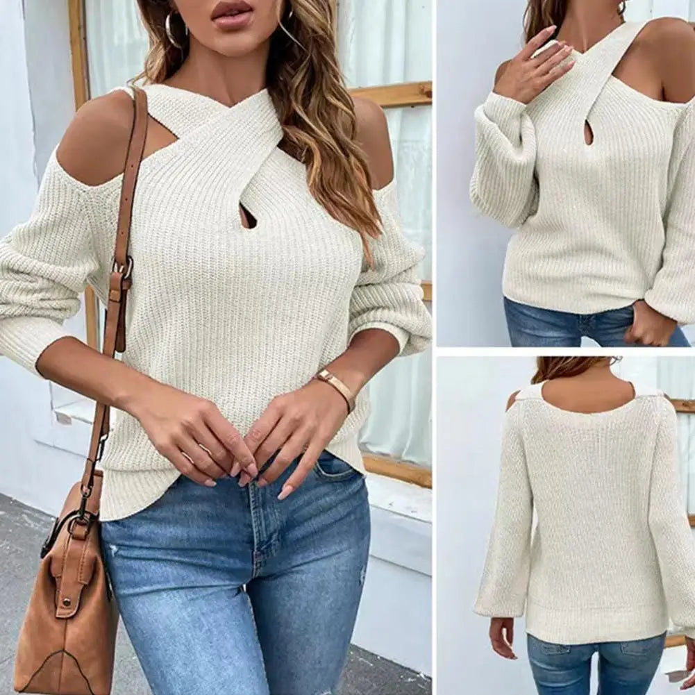 Cross Halter Chic Knit Sweater