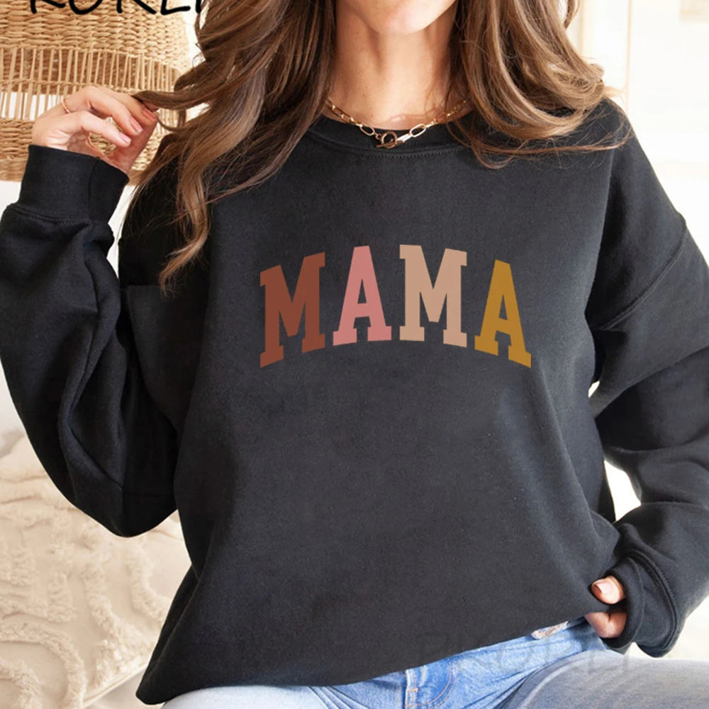 Mama Sweatshirt Mama Gift Grandma Sweatshirts Gift for Mother Mom Hoodie Mama Crewneck Pullovers New Mom Clothes