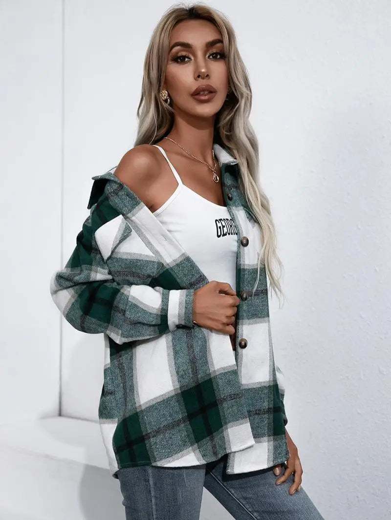 Modern Chic Plaid Coat for Women