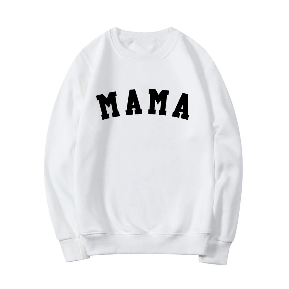 Mama Sweatshirt Mom Hoodie Mother's Day Pullovers Mom Birthday Gift Pregnancy Announcement Sweatshirts Casual Tops Hoodies