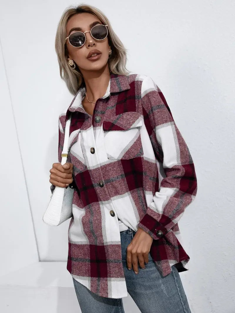 Modern Chic Plaid Coat for Women