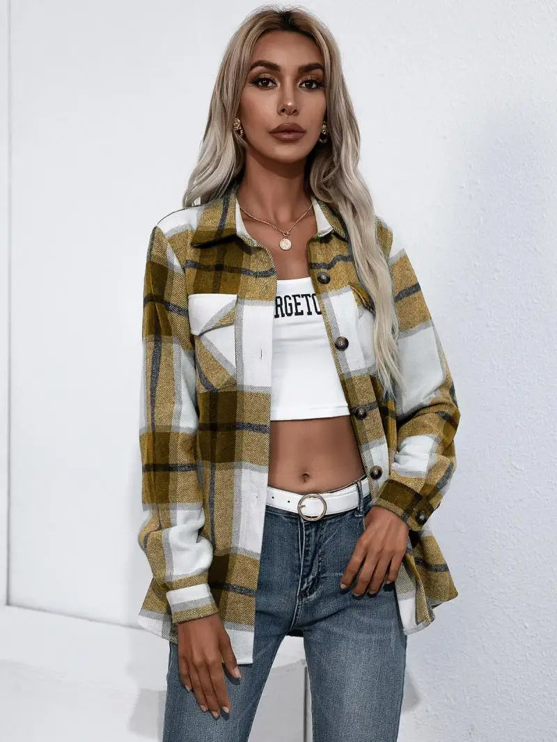 Modern Chic Plaid Coat for Women