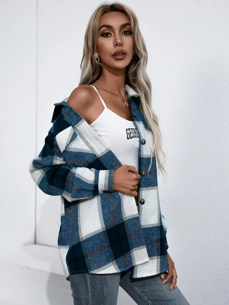 Modern Chic Plaid Coat for Women