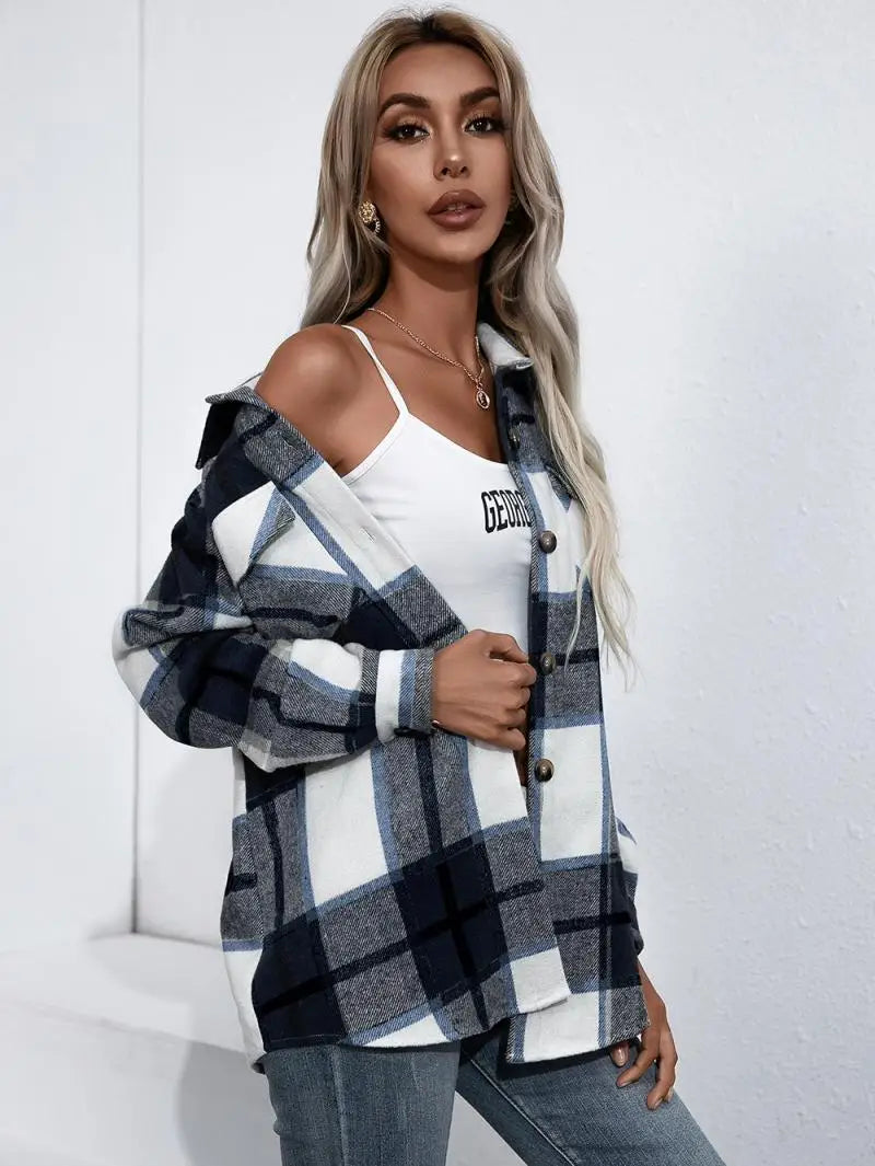 Modern Chic Plaid Coat for Women