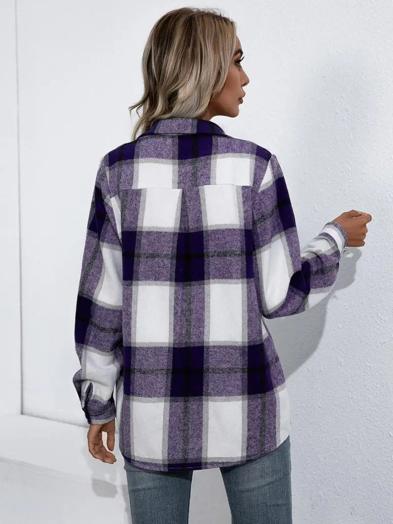 Modern Chic Plaid Coat for Women