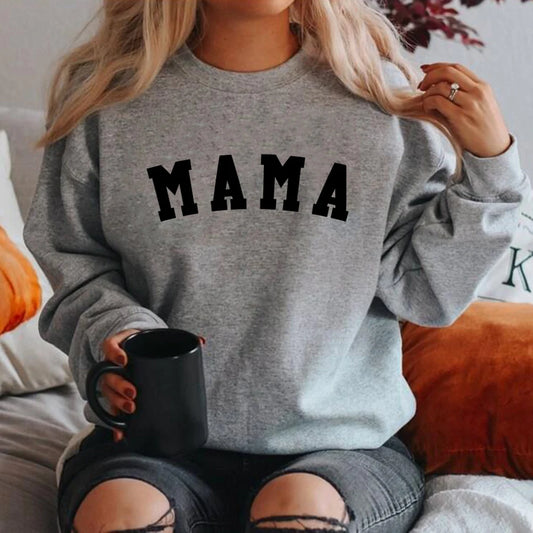 Mama Sweatshirt Mom Hoodie Mother's Day Pullovers Mom Birthday Gift Pregnancy Announcement Sweatshirts Casual Tops Hoodies